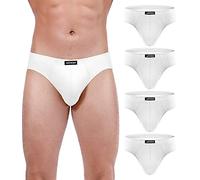 wirarpa Slip Uomo 100% Cotone Mutande Intimo Pacco da 4 Bianco M