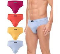 wirarpa Slip Uomo Cotone Mutande Maschili Intimo Tessuto Morbido Pacco da 4 Multicolore XL