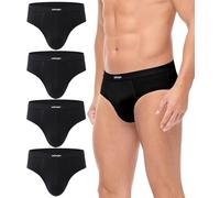 wirarpa Slip Uomo Cotone Mutande Maschili Intimo Tessuto Morbido Pacco da 4 Nero S