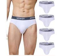 wirarpa Slip Uomo in Modale Elasticizzato Mutande Uomo Comode e Traspiranti, Senza Etichetta, 4 Paia Bianco S