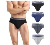 wirarpa Slip Uomo in Modale Elasticizzato Mutande Uomo Comode e Traspiranti, Senza Etichetta, 4 Paia Multicolore L