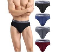 wirarpa Slip Uomo in Modale Elasticizzato Mutande Uomo Comode e Traspiranti, Senza Etichetta, 4 Paia Multicolore M