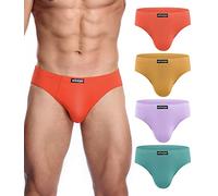 wirarpa Slip Uomo Microfibra Mutande Elastico Multicolori Pacco da 4 Taglia M