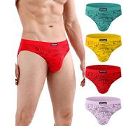 wirarpa Slip Uomo Microfibra Mutande Elastico Pacco da 4 Multicolor Taglia M