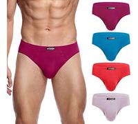 wirarpa Slip Uomo Microfibra Mutande Elastico Pacco da 4 Taglia L