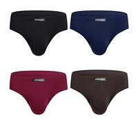 wirarpa Slip Uomo Microfibra Pacco da 4 Mutande Elastico Tinta Unita Taglia M