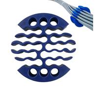 Wire Comb Management Tool - Opening Slot Low Friction Glide Channel, 76mm Diameter Cat6 Bracket Ring + 64mm Cat5 Core Guide, Industrial Grade Heat Tolerant PP Polymer Material Base - For Wire Hol
