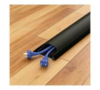 Wire Cover for Floor, Aluminum Alloy Construction, Low Profile Arched Design, Cable Protection Solution for Home, Office, Hallway(Black,40x12mm/1.6x0.5in)