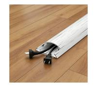Wire Cover for Floor, Aluminum Alloy Construction, Low Profile Arched Design, Cable Protection Solution for Home, Office, Hallway(Whitewood,50x14mm/2x0.6in)