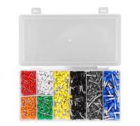 Wire Ferrules Terminals Kit 1000Pcs | Brass & PP Material for Secure Crimping | Pin Terminal Connectors for Electrical Wiring/Automotive/DIY Projects | 9 Sizes CZ0100939