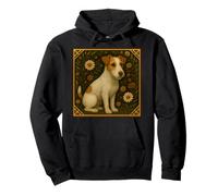 Wire Jack Russell Cucciolo in un giardino Felpa con Cappuccio