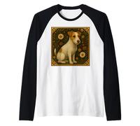Wire Jack Russell Cucciolo in un giardino Maglia con Maniche Raglan