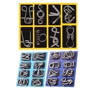 Wire Puzzle Set - Educational Test Toy | 16 Pieces Unlock Interlocking Brain Teasers with Handheld Challenge, Office School Travel Game for Kids Teens, Adults, Party Favors