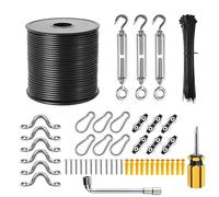 Wire Rope Kit Kit tenditore tenditore filo guida luminosa da 50 m con cavo metallico Kit di sospensione con luce a corda in acciaio inossidabile 304 appeso