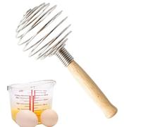Wire Whisks, Handheld Mixer, Kitchen Whisk, Stainless Steel, 7.09 x 3.03 Inches, Dough Whisk, Design, Wooden Handle, Egg Beater, Blending Tool, Beating, Stirring, Cooking