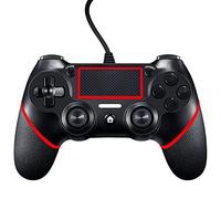 Wired Controller per PS4, Wired Game Controller per PlayStation4/Pro/Slim/PC, Gamepad con doppia vibrazione, impugnatura antiscivolo e cavo USB da 1.5 m (Nero + Rosso)