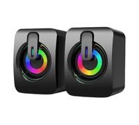 Wired Desktop - 1 Pair Mini Computer, Compact Stereo Sound, Household Entertainment | Plug and Play Audio for Computer Desk TV Stand Bedside Home Office Music Movie Listening