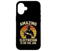 Wired for Greatness Bold Electrician Power Design Trades Tee Custodia per iPhone 16