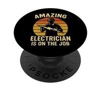 Wired for Greatness Bold Electrician Power Design Trades Tee PopSockets PopGrip Adesivo