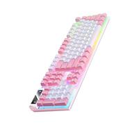 Wired Game Keyboard, 104 Keys Mechanical Keyboard, 17.13x5.12in Luminous RGB Design, Desktop Computer Keyboards, Durable Key Switches, Ideal for PC Gamers