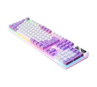 Wired Game Keyboard, 104 Keys Mechanical Keyboard, 17.13x5.12in Luminous RGB Design, Desktop Computer Keyboards, Durable Key Switches, Ideal for PC Gamers