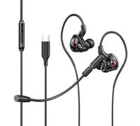 Wired Gaming Earbuds 1.2M Detachable Mic per hifi per bass Wired(USB C) | 10mm per dynamic driver, per hifi sound, deep per bass boost, immersive gaming audio, music enjoyment
