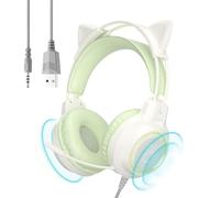 Wired Headphones Cat Ear Ergonomic - Lighted Game Headset Wired for PC for | Game Headset Wired for PC for Videos Watching Music Listening | Phone Calls Home Dorm Girls Women Teens Adults Wired Cat Ear