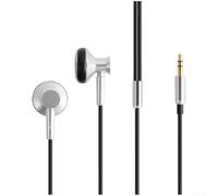 Wired In-Ear Headphones with Mic 1.25m Cable Flat Jack(Silver without MIC) | Comfortable in-ear fit, secure placement, long listening per sessions, flat connector, stable audio