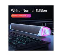 Wired White - Soundbar surround 3D Bluetooth 50 Altoparlanti per computer cablati Subwoofer stereo