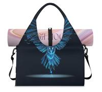 Wireframe Owl Sport Duffel Bag per donne uomini gufo uccello fine settimana borsa da notte con scomparto per scarpe borsa a tracolla tote bag per yoga palestra viaggi, Colore, L, Organizer per borse