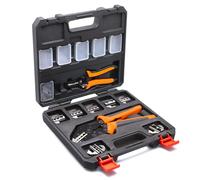Wirefy 11 PZ Set Pinze Crimpatrici - Attrezzo Crimpare Alta Leva 22 cm - Connettori Termoretraibili, Nylon, Isolanti, Non Isolati