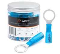 Wirefy 130 PZ Connettori Occhiello M10 - Kit Terminali Anello Termoretraibili - Capicorda Elettrici Crimpare - Blu 1,5-2,5 mm