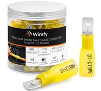 Wirefy 90 PZ Connettori Forcella Maschio - Kit Capicorda Termoretraibili - Terminali Elettrici - Giallo 4-6 mm²