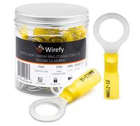 Wirefy 90 PZ Connettori Occhiello M12 - Kit Terminali Anello Termoretraibili - Capicorda Elettrici Crimpare - Giallo 4-6 mm²