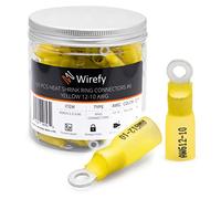 Wirefy 90 PZ Connettori Occhiello M3.5 - Kit Terminali Anello Termoretraibili - Capicorda Elettrici Crimpare - Giallo 4-6 mm²
