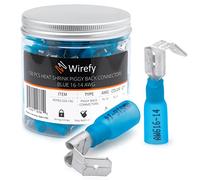 Wirefy Connettori Forcella Piggyback - Kit Terminali Termoretraibili 3 Vie - Capicorda Elettrici Rapidi - Blu 1,5-2,5 mm²