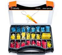 Wirefy Connettori Termoretraibili - Kit Capicorda Elettrici Isolati - Terminali Crimpare Auto Compatibile Con Nautica - 270 PZ