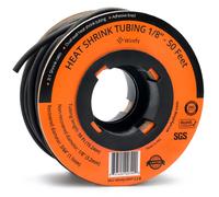 Wirefy Guaina Termorestringente 3,2 mm - Tubo Isolante 3:1 - Interno Adesivo - Nero - Rotolo 15 m