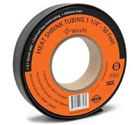 Wirefy Guaina Termorestringente 30 mm - Diametro Largo - Tubo Isolante 3:1 - Interno Adesivo - Nero - Rotolo 15 m