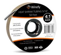 Wirefy Guaina Termorestringente 7,9 mm - Tubo Isolante 4:1 - Interno Adesivo - Nero - Rotolo 15 m