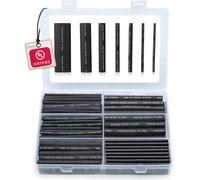 Wirefy Kit Guaine Termorestringenti - Tubi Isolanti Doppio Strato 3:1 - Interno Adesivo - Nero - 180 PZ