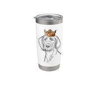 Wirehaired che indica il cane grifone che indossa la corona Bicchiere termico in acciaio inox doppia parete