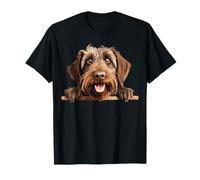 Wirehaired Che Punta Grifone Cane Mamma papà Nuovo Cucciolo Sbirciando Maglietta