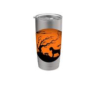 Wirehaired Puntamento Grifone Halloween Bicchiere termico in acciaio inox doppia parete