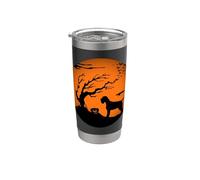 Wirehaired Puntamento Grifone Halloween Bicchiere termico in acciaio inox doppia parete
