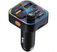 Wireless 5.3 Car per lettore mp3 con PD20W per qc3.0 per il caricatore | Riproduzione wireless/USB, luce ambientale a 7 colori, materiale ABS, adatto a veicoli da 12 V-24 V