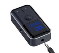 Wireless Audio Transmitter, Compact 3,5 mm Aux Adapter with Low Latency, High Definition Display, TF Card Slot, 2,48 x 1,22 x 0,91 pollici Converter for Headphones, Car, Home Stereo