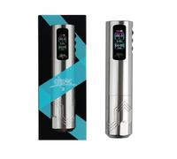 Wireless Battery-Powered Tattoo Machine with LED Color Screen and Motor, Tattoo Machine and Pen(Silver)