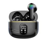 Wireless Bluetooth Headphones, Bluetooth 5.3 Headphones with 4 ENC Noise Reduction Mic LED Screen HiFi Stereo Audio 42H Duration Reading IP6 Waterproof Sports Earphone Touch Control for ISO & Andriod