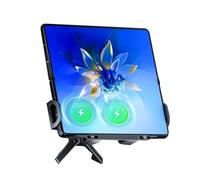 Wireless Car Charger, 15 W Fast Charging Phone Holder, Double Coil Foldable Mount Stand, Auto-Clamping Cellphone Charging Device for Air Vent, Dashboard, Center Console, Mobile Use